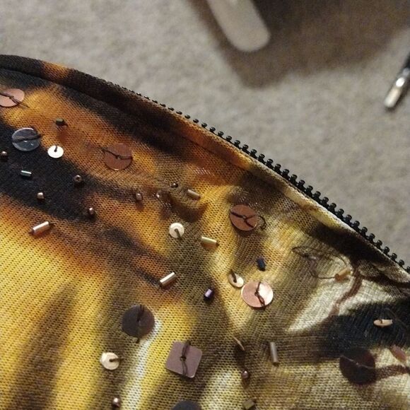 Two Piece- Berek Women's Size Small Matching Abstract Sequin Zip Jacket and Tank - Picture 15 of 16